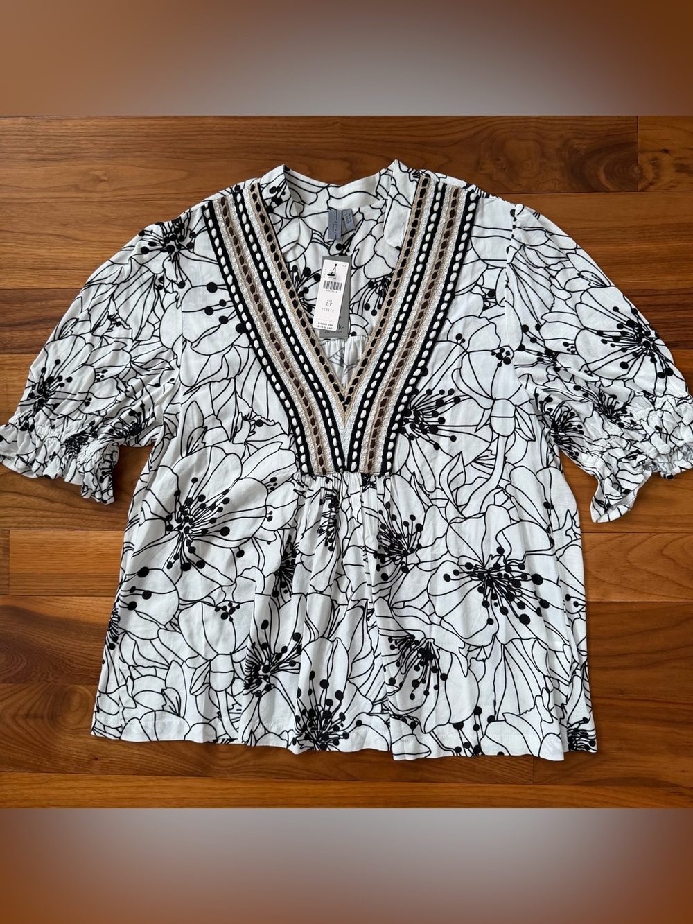 NWT Anthropologie Bl-nk London Women’s Stephanie Top Blouse Tunic Size L Petite